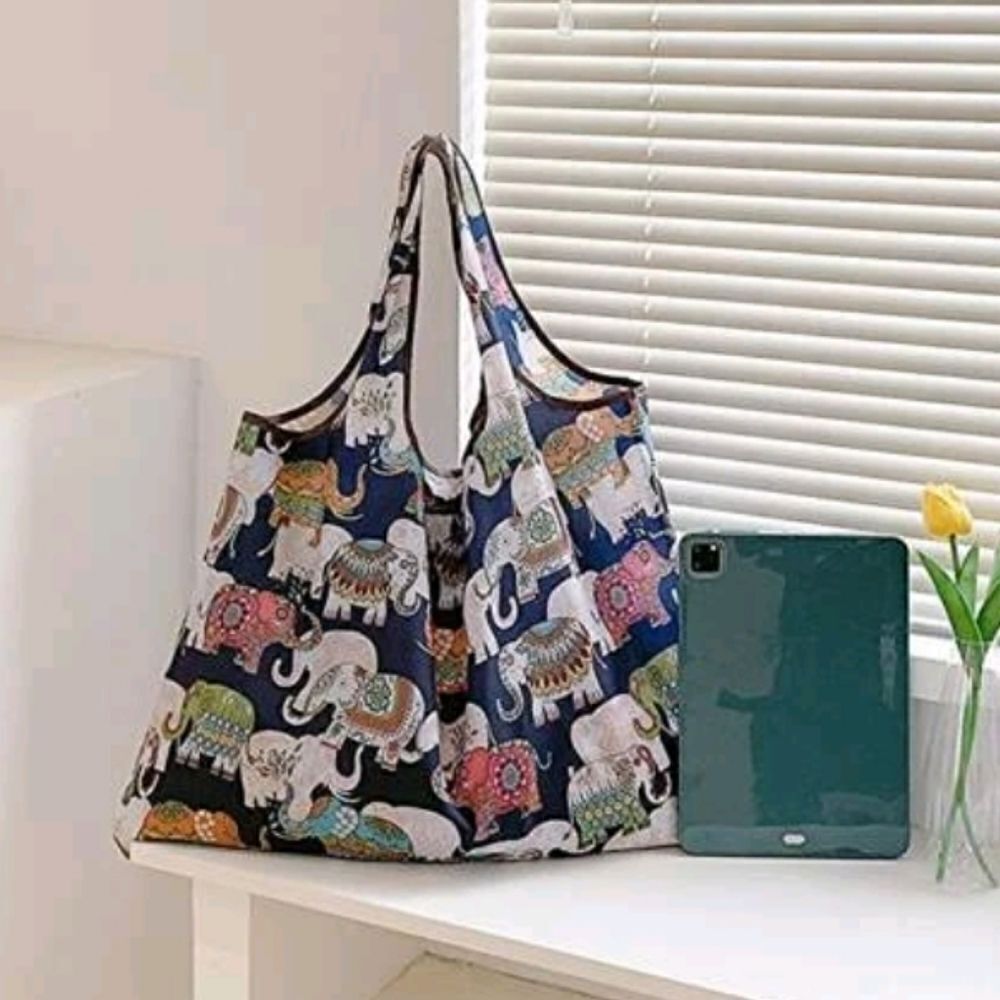 Elephant Pattern Tote - Picture 5 of 7